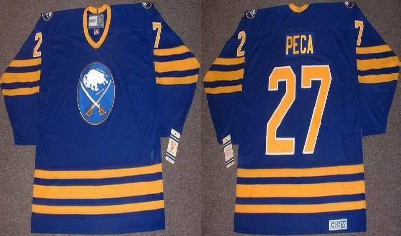 2019 Men Buffalo Sabres #27 Peca blue CCM NHL jerseys